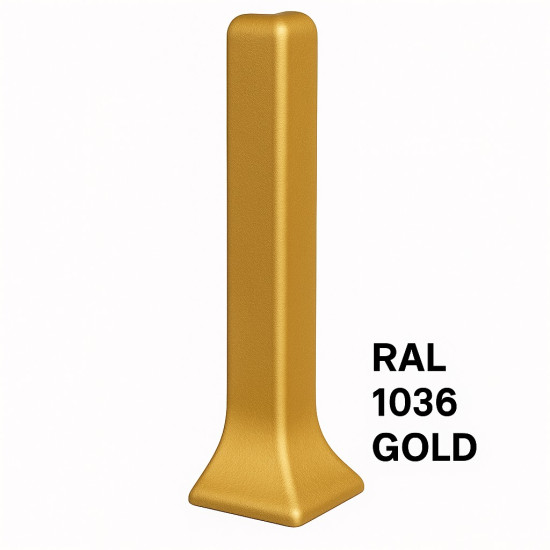 Кут зовнішній 80 мм для алюмінієвого плінтуса RAL 1036 GOLD