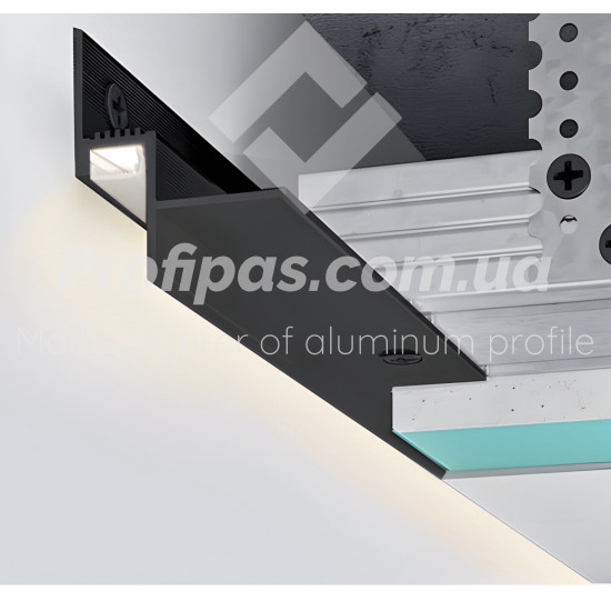 LED профіль тіньового шву, 14 мм., з покриттям